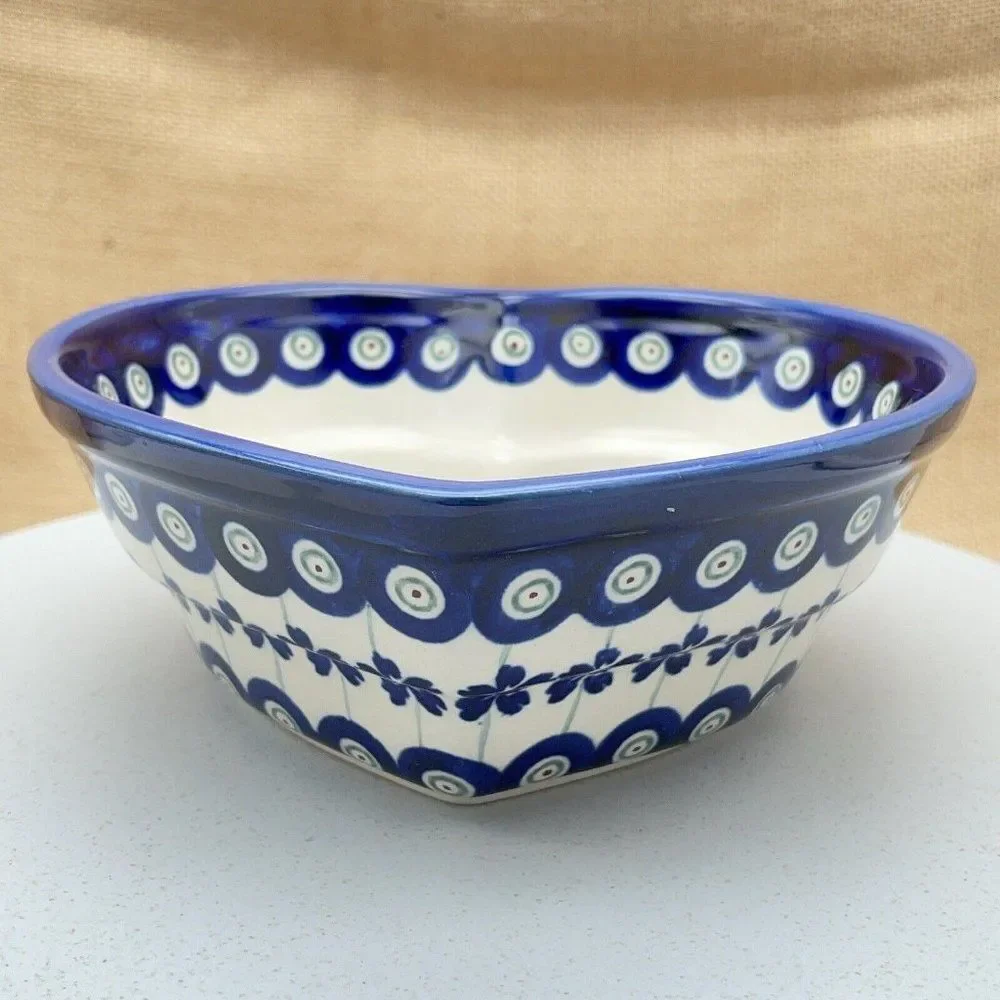 Boleslawiec Pottery Heart Shaped Bowl 6
